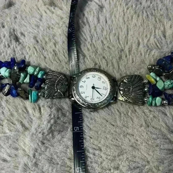 Vintage Native style pebble stone watch - Picture 4 of 8